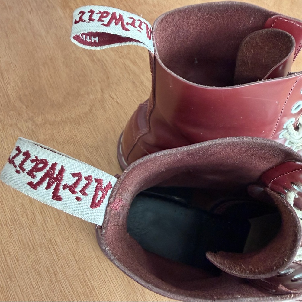 Docs Dr Martens Pascal Cherry Red Oxblood Burgundy Lace-Up Combat Boots Sz 10.5 - Picture 2 of 16